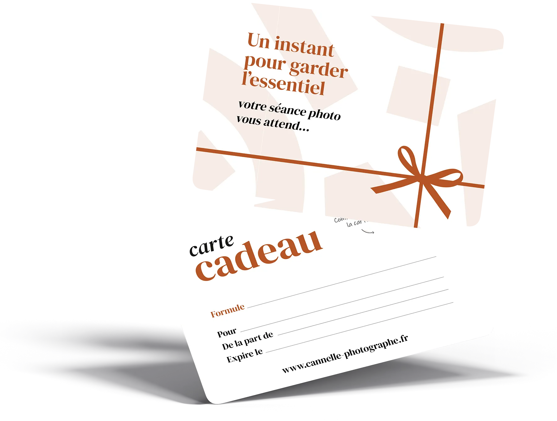 carte cadeau mockup cannelle photographe limoges